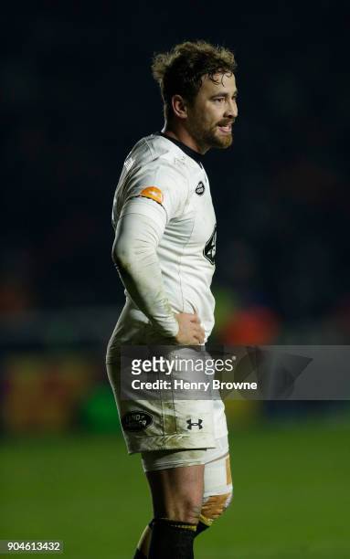 Danny Cipriani of Wasps during the European Rugby Champions Cup match between Harlequins and Wasps at Twickenham Stoop on January 13, 2018 in London,...