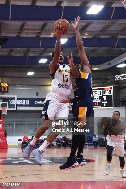 Walter Lemon Jr. #15 of the Fort Wayne Mad Ants handles the ball during the NBA G-League Showcase Game 23 between the Salt Lake City Stars and the...