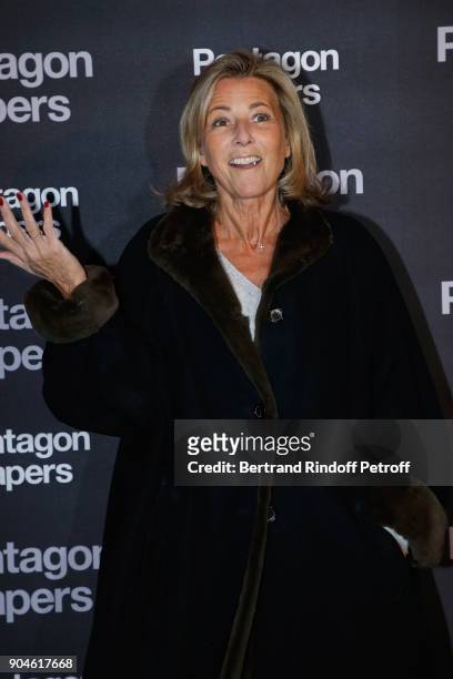 French Journalist Claire Chazal attends the "Pentagon Papers" Paris Premiere at Cinema UGC Normandie on January 13, 2018 in Paris, France.