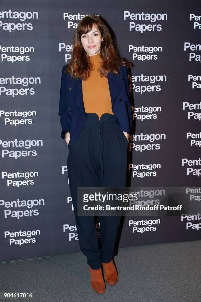 Actress Doria Tillier attends the "Pentagon Papers" Paris Premiere at Cinema UGC Normandie on January 13, 2018 in Paris, France.