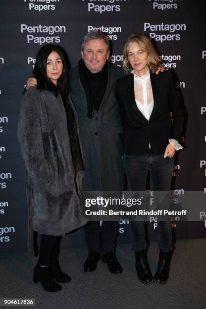 Margaux Reiffers, Zadig & Voltaire Founder, Thierry Gillier and Zadig & Voltaire Designer Cecilia Bonstrom attend the "Pentagon Papers" Paris...