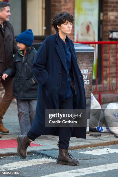 Blake Lively is seen filming 'The Rhythm Section' in Chinatown on January 13, 2018 in New York City.