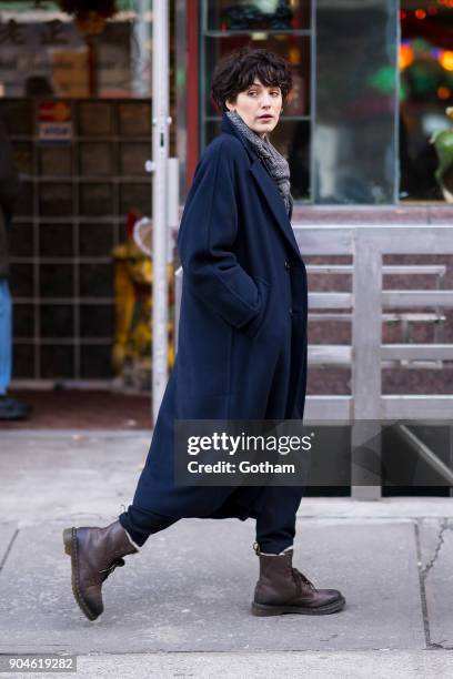 Blake Lively is seen filming 'The Rhythm Section' in Chinatown on January 13, 2018 in New York City.