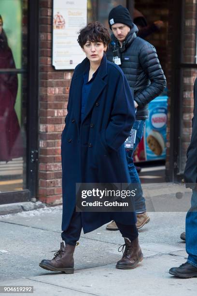 Blake Lively is seen filming 'The Rhythm Section' in Chinatown on January 13, 2018 in New York City.