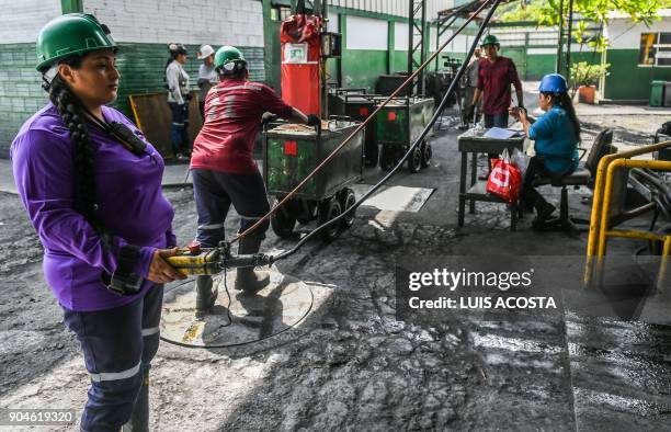 Adriana Perez works at an emerald mine in the municipality of Muzo - known as the "emerald capital of the world" - in the Colombian department of...