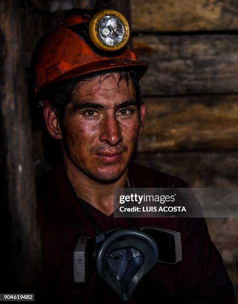 Miner works at an emerald mine in the municipality of Muzo - known as the "emerald capital of the world" - in the Colombian department of Boyaca, on...