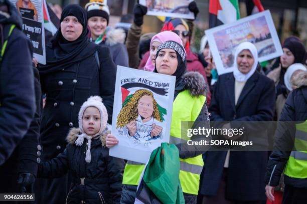 Demonstration of protest against the decision of Donald Trump, in violation of the international right, to recognize Jerusalem as capital of Israel...