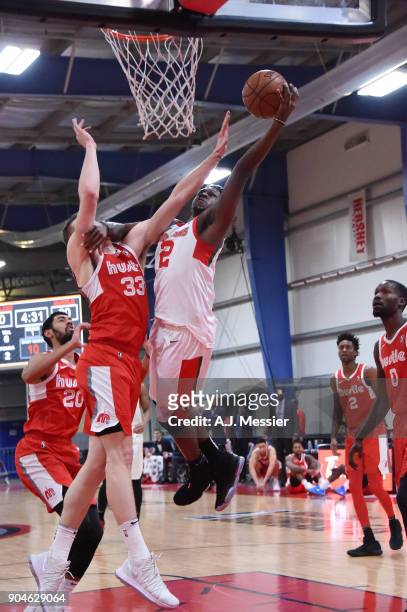 Peak of the Maine Red Claws handles the ball during the NBA G-League Showcase Game 25 between the Memphis Hustle and the Maine Red Claws on January...