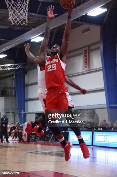 Marquis Teague of the Memphis Hustle handles the ball during the NBA G-League Showcase Game 25 between the Memphis Hustle and the Maine Red Claws on...