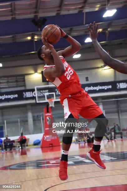 Marquis Teague of the Memphis Hustle handles the ball during the NBA G-League Showcase Game 25 between the Memphis Hustle and the Maine Red Claws on...