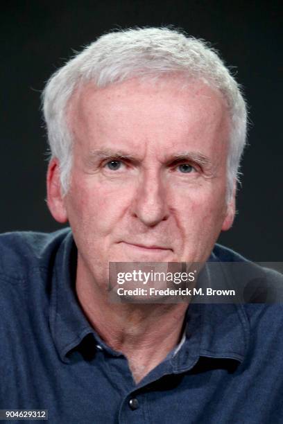 Executive producer James Cameron of 'AMC Visionaries: James Camerons Story of Science Fiction' speaks onstage during the AMC Networks portion of the...