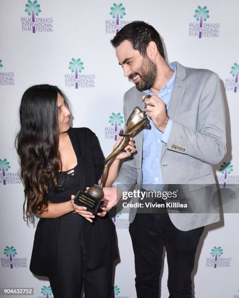 Laura Mora and artistic director of the Palm Springs International Film Festival Michael Lerman attend the 29th Annual Palm Springs International...