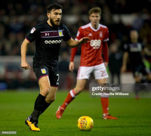 Robert Snodgrass of Aston Villa during the Sky Bet Championship match between Nottingham Forest and Aston Villa at the City Ground on January 13,...