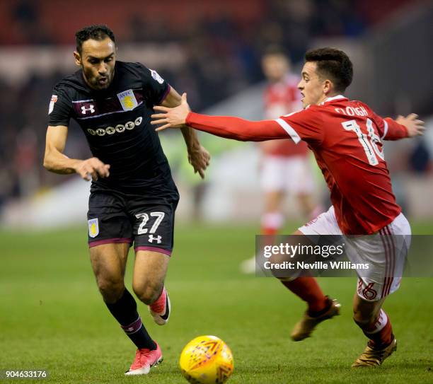 Ahmed Elmohamady of Aston Villa during the Sky Bet Championship match between Nottingham Forest and Aston Villa at the City Ground on January 13,...