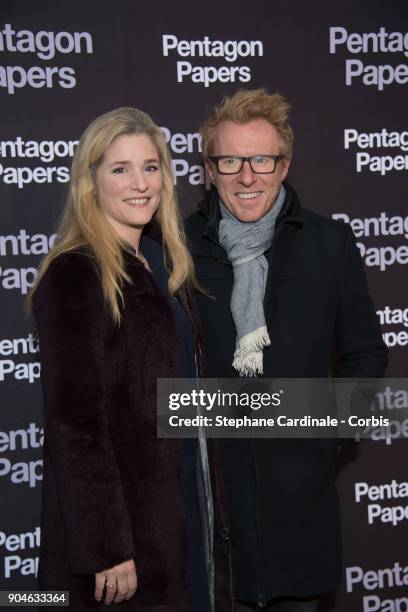 Natacha Regnier and a guest attend 'Pentagon Papers' Premiere at Cinema UGC Normandie on January 13, 2018 in Paris, France.