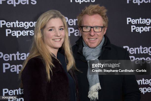 Natacha Regnier and a guest attend 'Pentagon Papers' Premiere at Cinema UGC Normandie on January 13, 2018 in Paris, France.