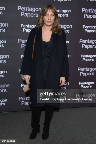 Margot Pelletier attends 'Pentagon Papers' Premiere at Cinema UGC Normandie on January 13, 2018 in Paris, France.