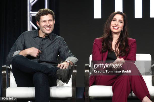 Actors Zach Gilford and Shoshannah Stern of the Sundance Now television show This Close participate in a panel discussion onstage during the AMC...