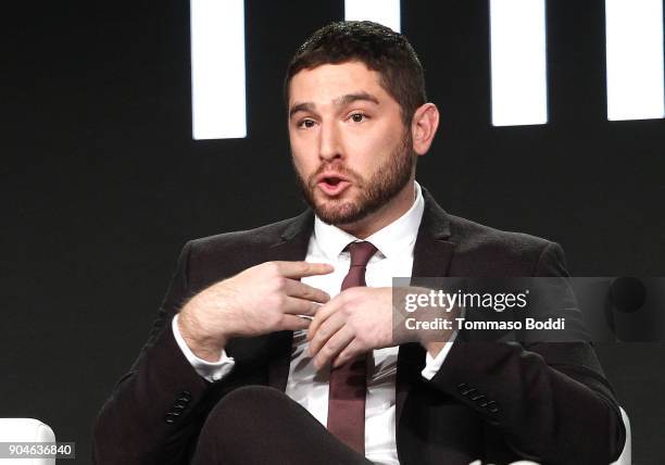 Actor Josh Feldman of the Sundance Now television show This Close participates in a panel discussion onstage during the AMC portion of the 2018...