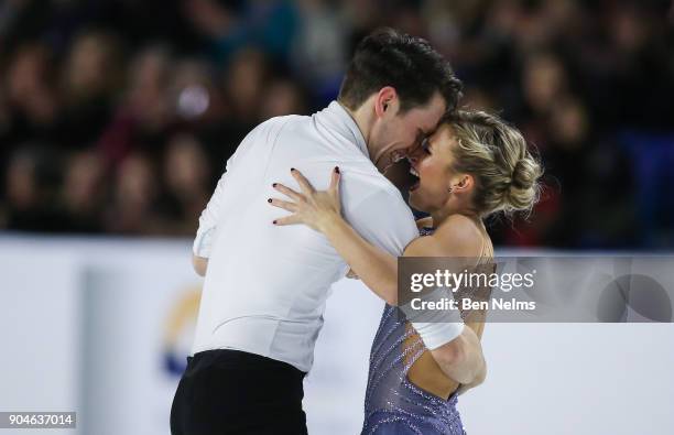 Kirsten Moore-Towers and Michael Marinaro of Canada compete in the free pair program during the 2018 Canadian Tire National Skating Championships...