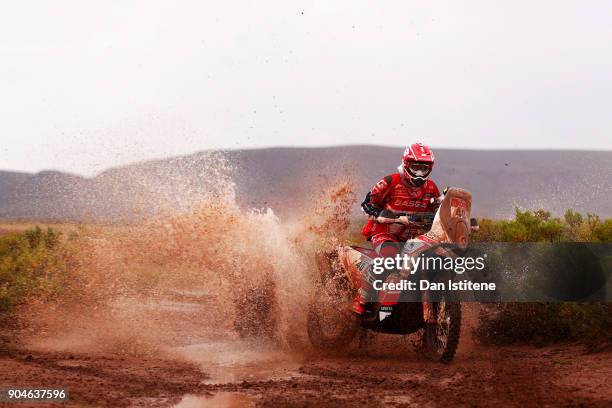 Johnny Aubert of France and Gas Gas Motorsport rides a GasGas bike in the Classe 2.1 : Super Production during stage seven of the 2018 Dakar Rally...