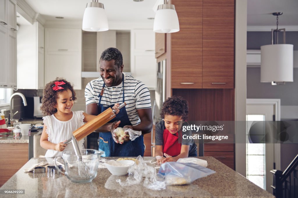 Vater, Kochen mit Kindern