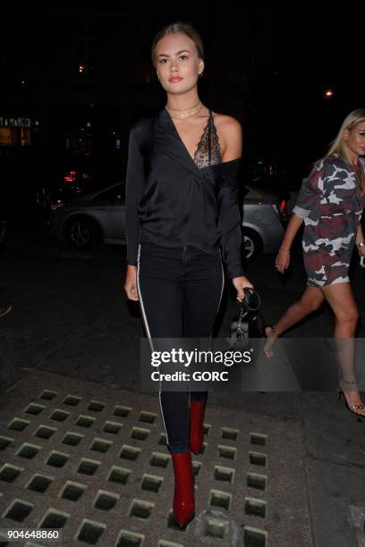 Ella Ross sighting at Tape nightclub on January 13, 2018 in London, England.