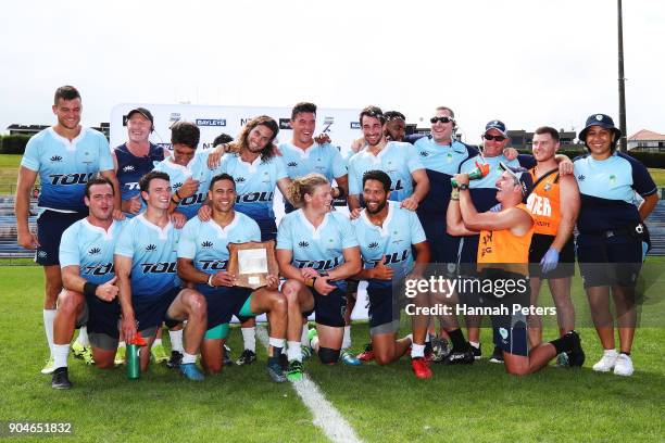 Northland celebrate after winning the Bayleys National Sevens Men's Shield Final match between Northland and Southland at Rotorua International...