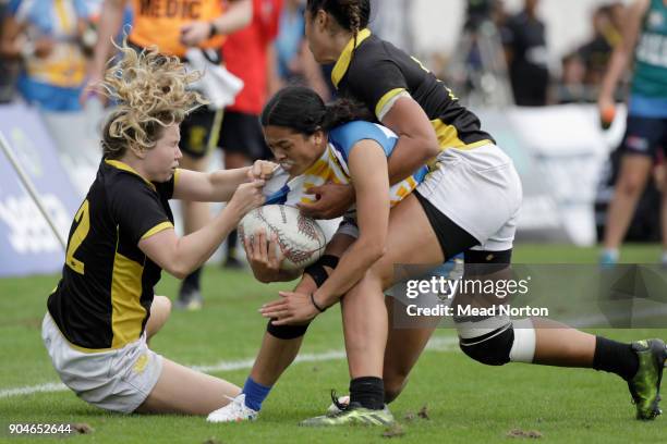 Autumn-Rain Stephens-Daly during the Bayleys National Sevens match between Wellington and Bay of Plenty at Rotorua International Stadium on January...