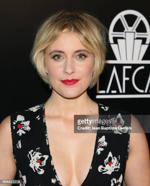 Greta Gerwig attends the 43rd Annual Los Angeles Film Critics Association Awards on January 13, 2018 in Hollywood, California.