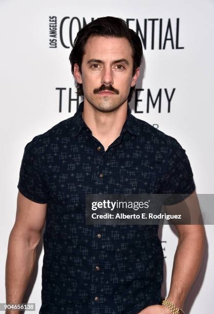 Milo Ventimiglia attends Los Angeles Confidential Celebrates "Awards Issue" hosted by cover stars Alison Brie, Milo Ventimiglia and Ana De Armas at...