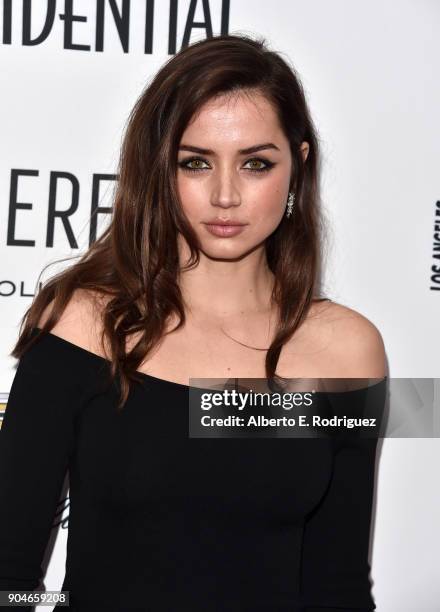 Ana de Armas attends Los Angeles Confidential Celebrates "Awards Issue" hosted by cover stars Alison Brie, Milo Ventimiglia and Ana De Armas at The...