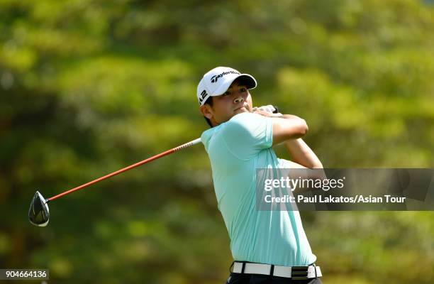 Kurt Kitayama of the USA during round five of the 2018 Asian Tour Qualifying School Final Stage at Rayong Green Valley Country Club on January 14,...