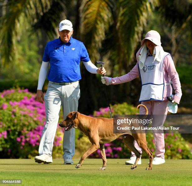 Steven Jeffress of Australia during round five of the 2018 Asian Tour Qualifying School Final Stage at Rayong Green Valley Country Club on January...