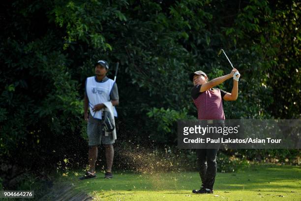 Sorachut Hansapiban of Thailand during round five of the 2018 Asian Tour Qualifying School Final Stage at Rayong Green Valley Country Club on January...