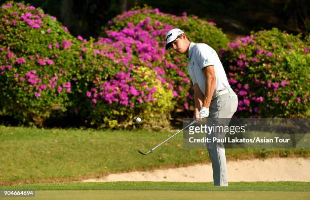 Oliver Goss of Australia during round five of the 2018 Asian Tour Qualifying School Final Stage at Rayong Green Valley Country Club on January 14,...