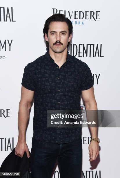 Actor Milo Ventimiglia arrives at the Los Angeles Confidential "Awards Issue" Celebration hosted by cover stars Alison Brie, Milo Ventimiglia and Ana...