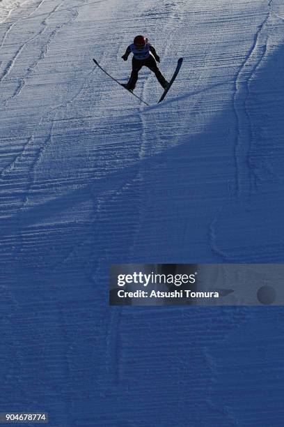 Juliane Seyfarth of Germany competes in the Ladies normal hill individual during day two of the FIS Ski Jumping Women's World cup at Miyanomori Ski...