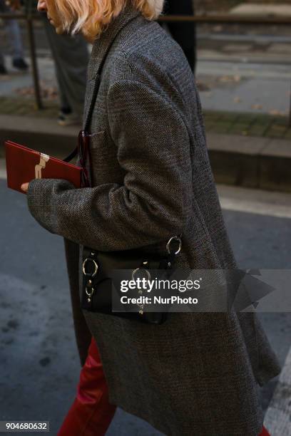 Guest is seen on the set of the Dolce &amp; Gabbana Advertising Campaign street style during Milan Men's Fashion Week Fall/Winter 2018/19 on January...