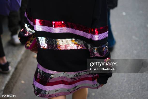 Guest is seen on the set of the Dolce &amp; Gabbana Advertising Campaign street style during Milan Men's Fashion Week Fall/Winter 2018/19 on January...