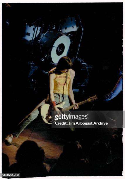 Guitarist Johnny Ramone a Godfather of punk rock of The Ramones live at The Agora. March 28, 1980 in Atlanta, Georgia.