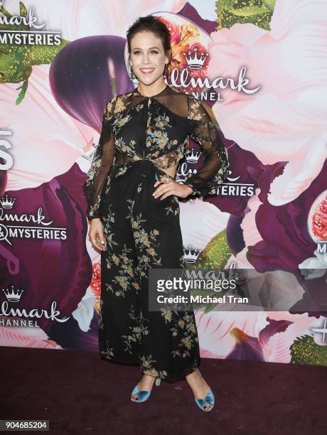 Erin Krakow arrives to the Hallmark Channel and Hallmark Movies and Mysteries Winter 2018 TCA Press Tour held at Tournament House on January 13, 2018...