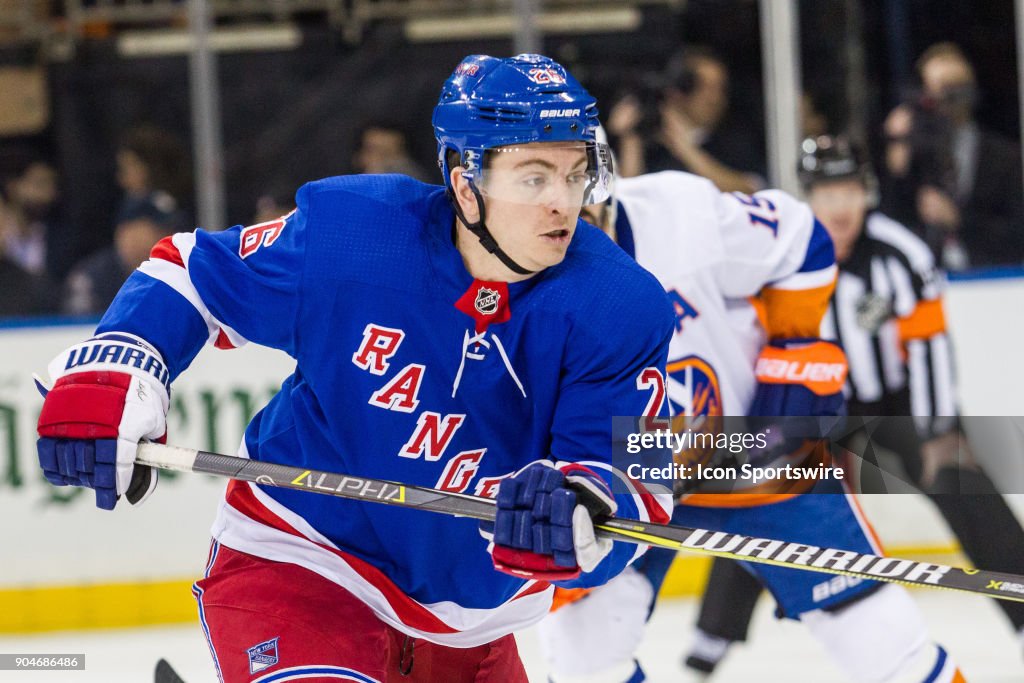 Island Rangers New York Rangers Left Wing Jimmy Vesey in action during the first ...