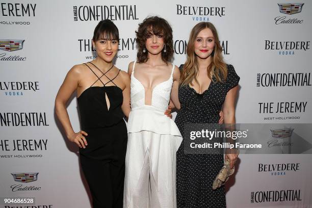 Cyrina Fiallo, Alison Brie and Julianna Guill attend the Los Angeles Confidential, Alison Brie and Cadillac celebrate annual Awards Event with...