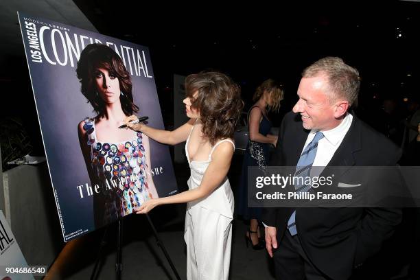 Alison Brie and LA Confidential Editor in Chief Spencer Beck attend the Los Angeles Confidential, Alison Brie and Cadillac celebrate annual Awards...