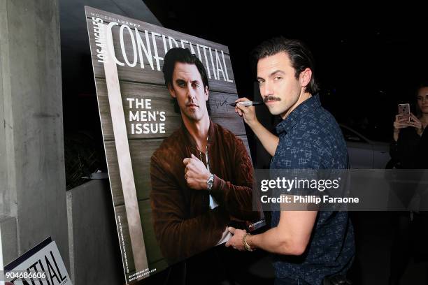 Milo Ventimiglia attends the Los Angeles Confidential, Alison Brie and Cadillac celebrate annual Awards Event with Belvedere Vodka at The Jeremy West...