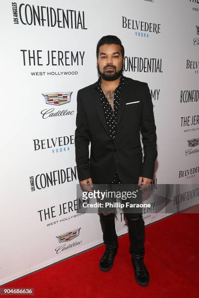Adrian Dev attends the Los Angeles Confidential, Alison Brie and Cadillac celebrate annual Awards Event with Belvedere Vodka at The Jeremy West...