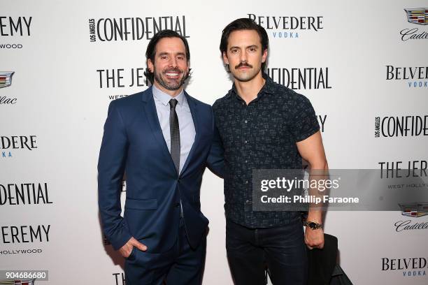 Modern Luxury Group Publisher Christopher Gialanella and Milo Ventimiglia attend the Los Angeles Confidential, Alison Brie and Cadillac celebrate...