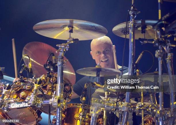 Drummer Tris Imboden of the rock band Chicago at Xcite Center at Parx Casino on January 13, 2018 in Bensalem, Pennsylvania. The band was the first to...