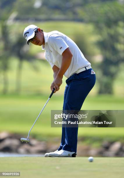 Jakraphan Premsirigorn of Thailand during round five of the 2018 Asian Tour Qualifying School Final Stage at Rayong Green Valley Country Club on...